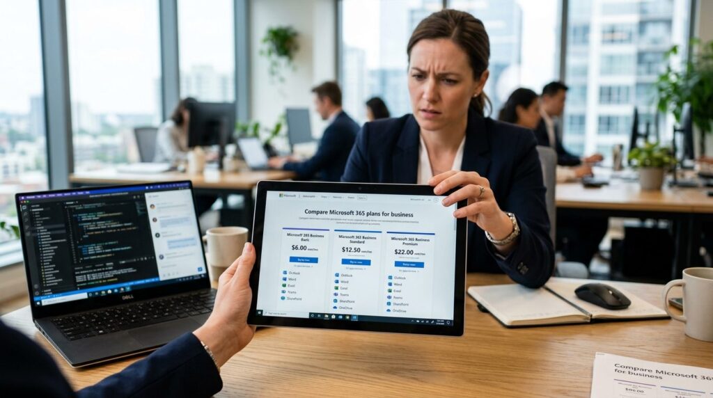 Close-up of a business professionals hands holding a tablet