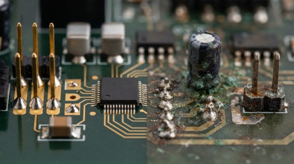 Close-up macro photography of high-quality electronic compon